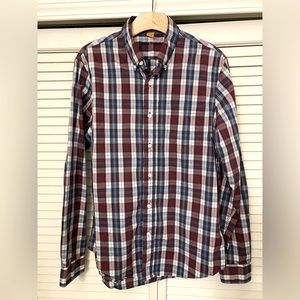 Tailor Vintage Performance Plaid Print Stretch Classic Fit Shirt Size Medium